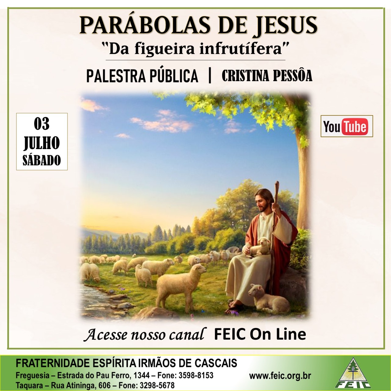 Parábolas de Jesus<br>
Da fruteira infrutífera